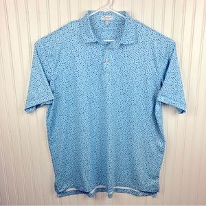 Peter Millar Summer Comfort Polo Shirt Sailboats Blue